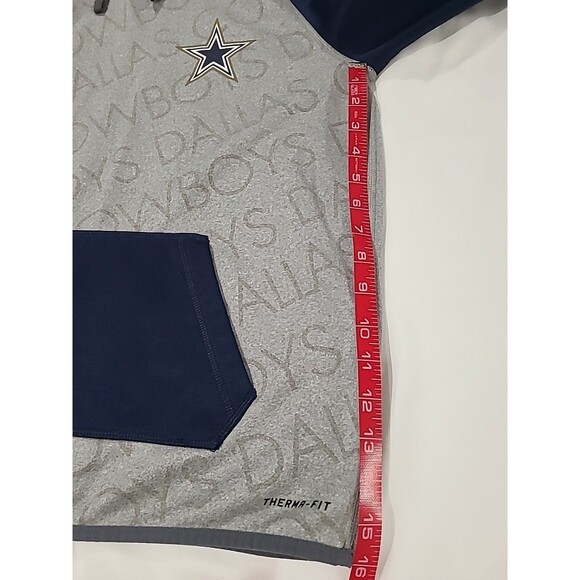 Nike ThermaFit Dallas Cowboy NFL Team Apparel Pullover Hoodie Blue Gray Fleece S - Picture 13 of 13
